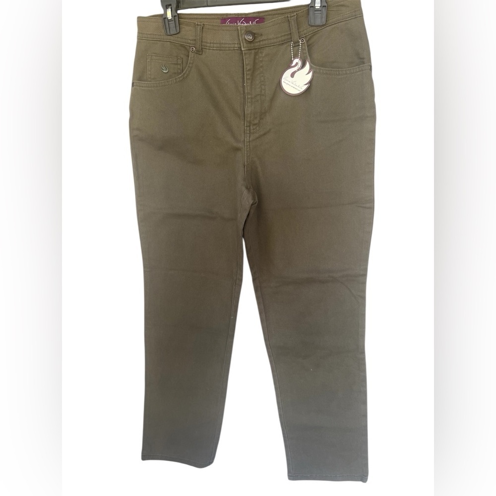 Gloria Vanderbilt Amanda Stretch Classic Fit Jeans Olive Green, Women’s Sz 10